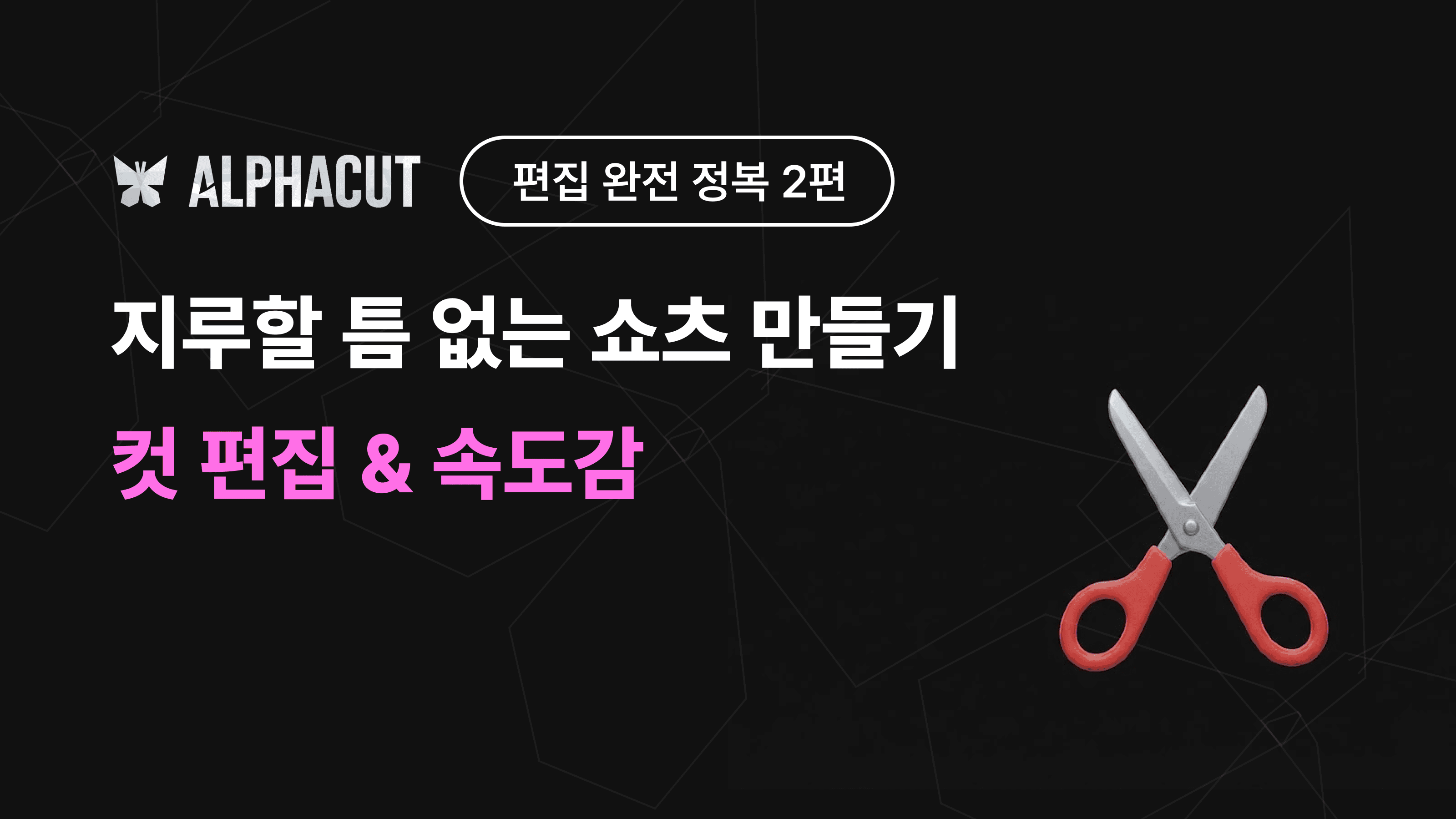 알파컷 편집 완전 정복 2편 - 타임라인 컷 편집, AI 무음 구간 제거, 영상 배속 설정 가이드